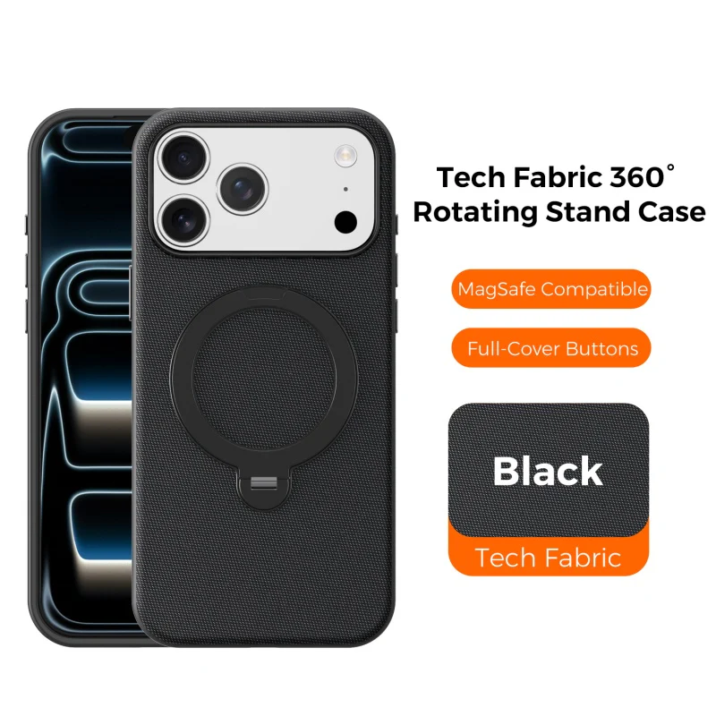 iPhone 17 Pro Max - Tactile Rotix 360° Magnetic Ring Stand Holder Protective Case - Image 3