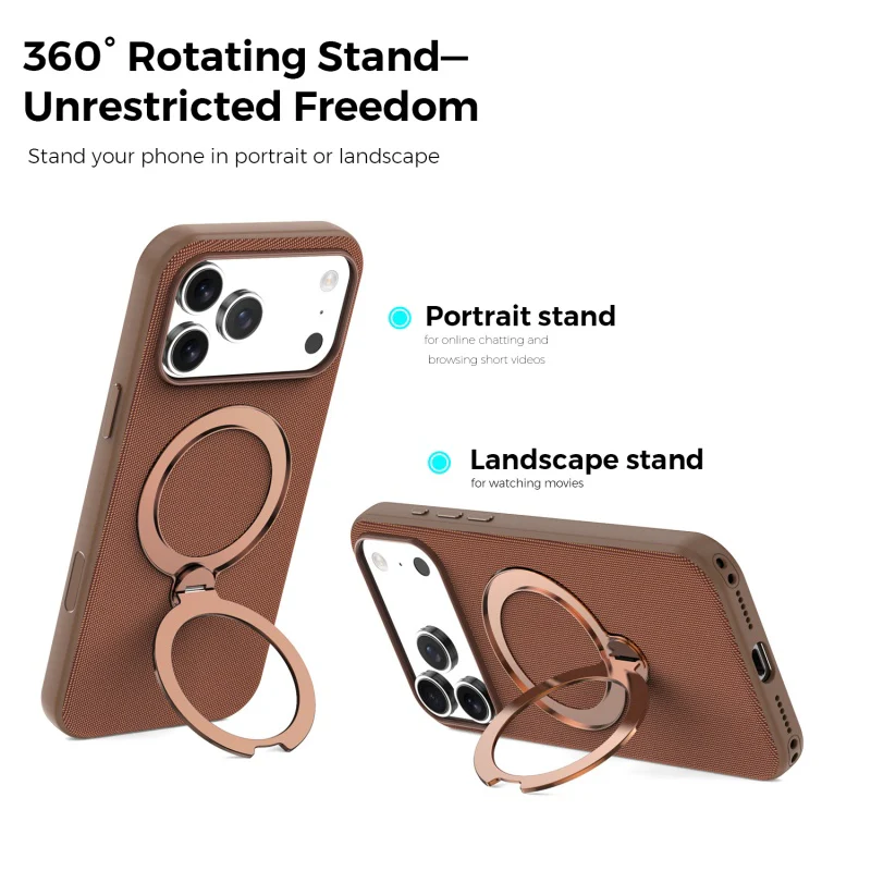 iPhone 17 Pro Max - Tactile Rotix 360° Magnetic Ring Stand Holder Protective Case - Image 6
