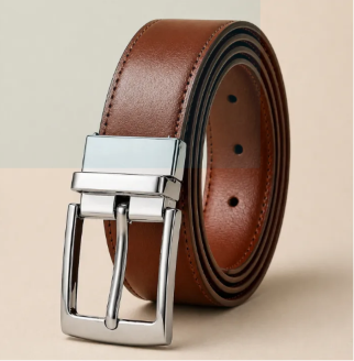 LA Men Leather Belt Reversible Black Brown Adjustable Turning Buckle Waist Belt Premium Quality - Image 3