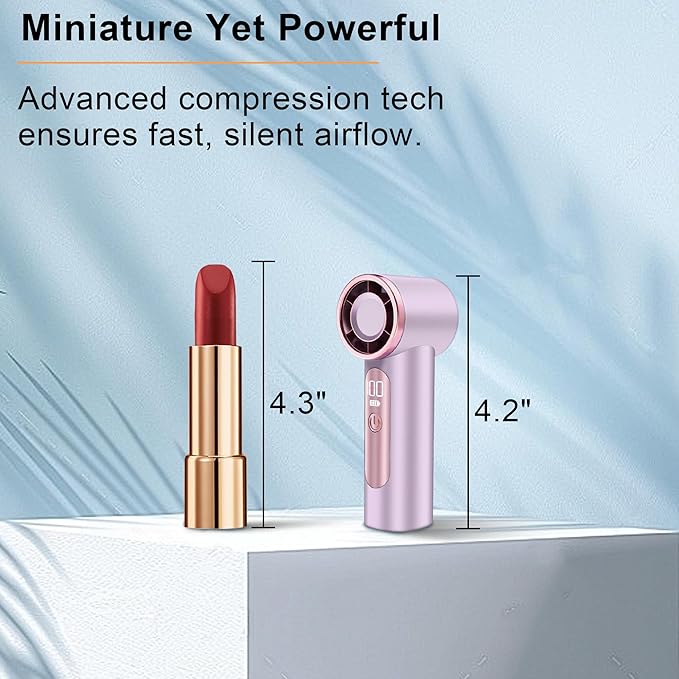 iFan, Portable Mini Handheld Fan, Personal Small Turbo Fans Rechargeable for Travel - Purple - Image 6