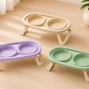 Foldable Elevated Double Pet Bowl