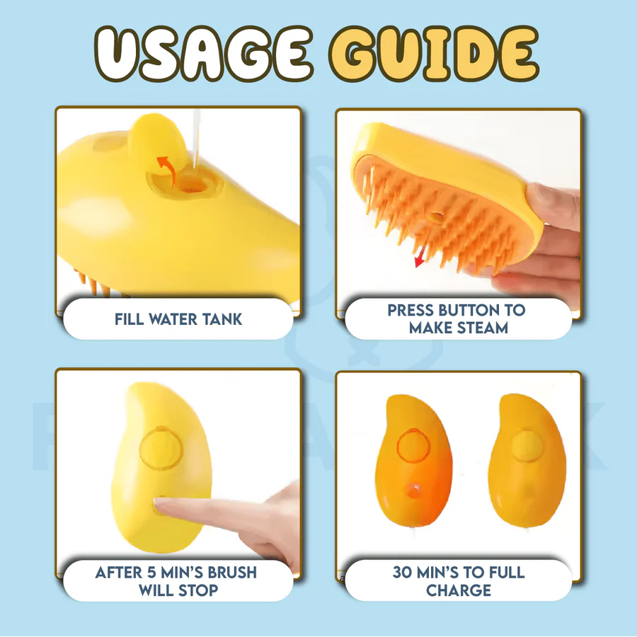 Pet Soft Steamy Brush for Removing Tangled And Loose Hair - Image 3