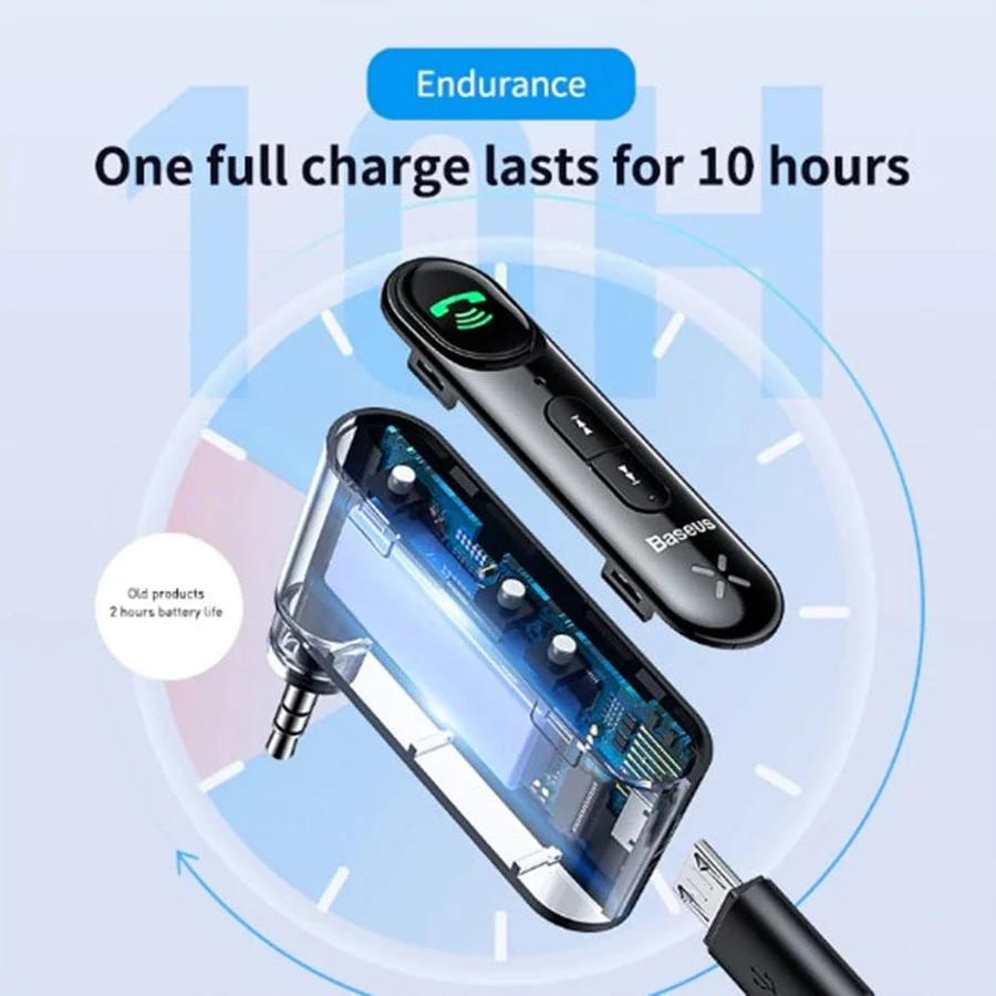 Baseus Car Aux Bluetooth 5.0 Adapter Wireless 3.5mm Audio Receiver - Image 3